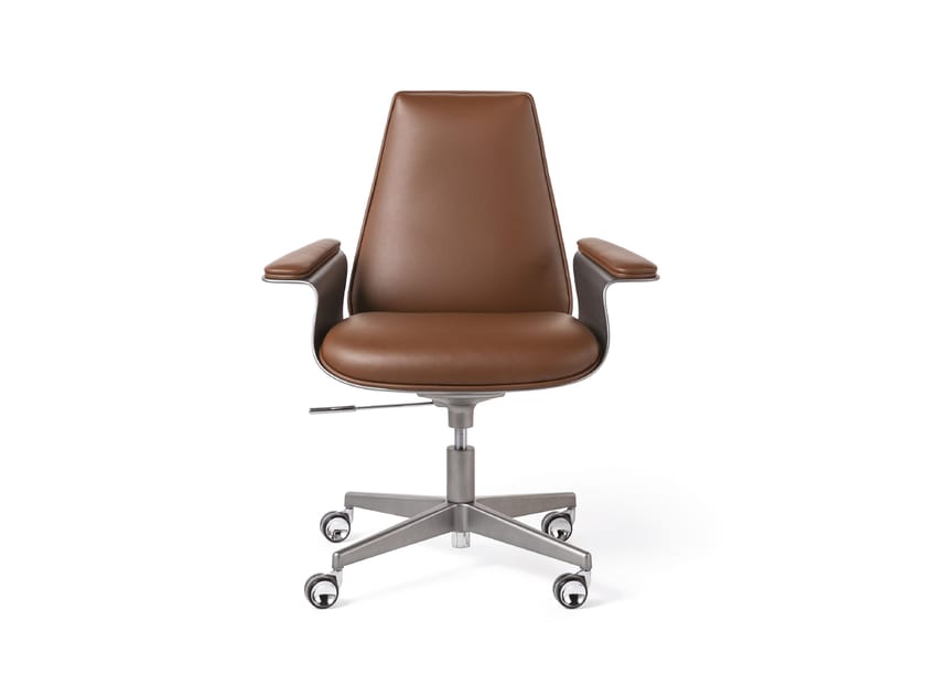 Кожаный регулируемый по высоте офисный стул с колесами REFLEX Minerva ARCH-00015514