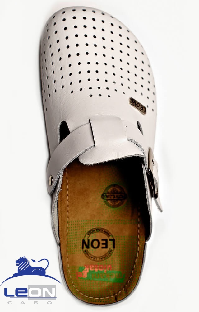 61965 Сабо "Leon" мужские белые LEON  Медицинская обувь  размер 46  - Вид №3