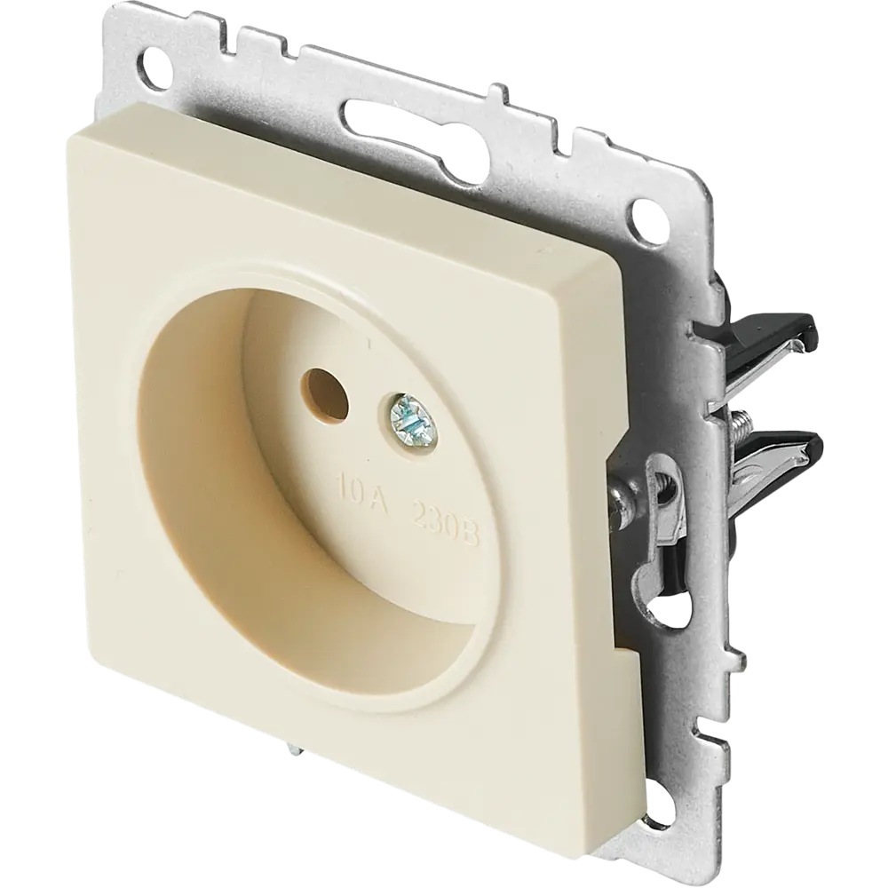 Розетка IEK Brite бежевая для внутреннего монтажа без заземления 87761510 STLM-1407408 - Вид №1