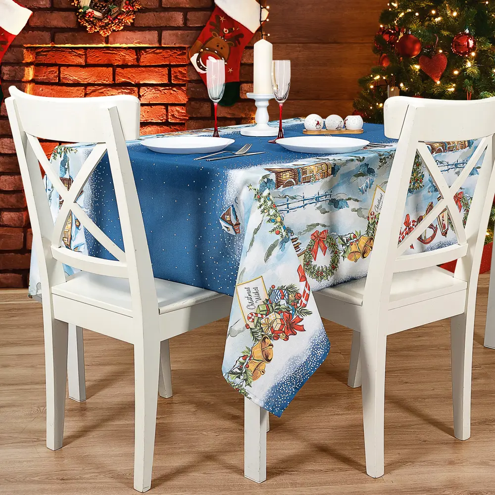 Скатерть Altali Сочельник прямоугольная 140x170 см цвет синий STLM-2084658 - Вид №6