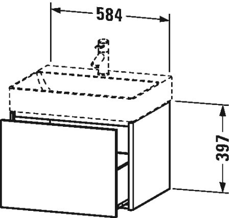 XS406108686 XSquare Тумбочка подвесная Капучино глянцевый лак Duravit - Вид №1