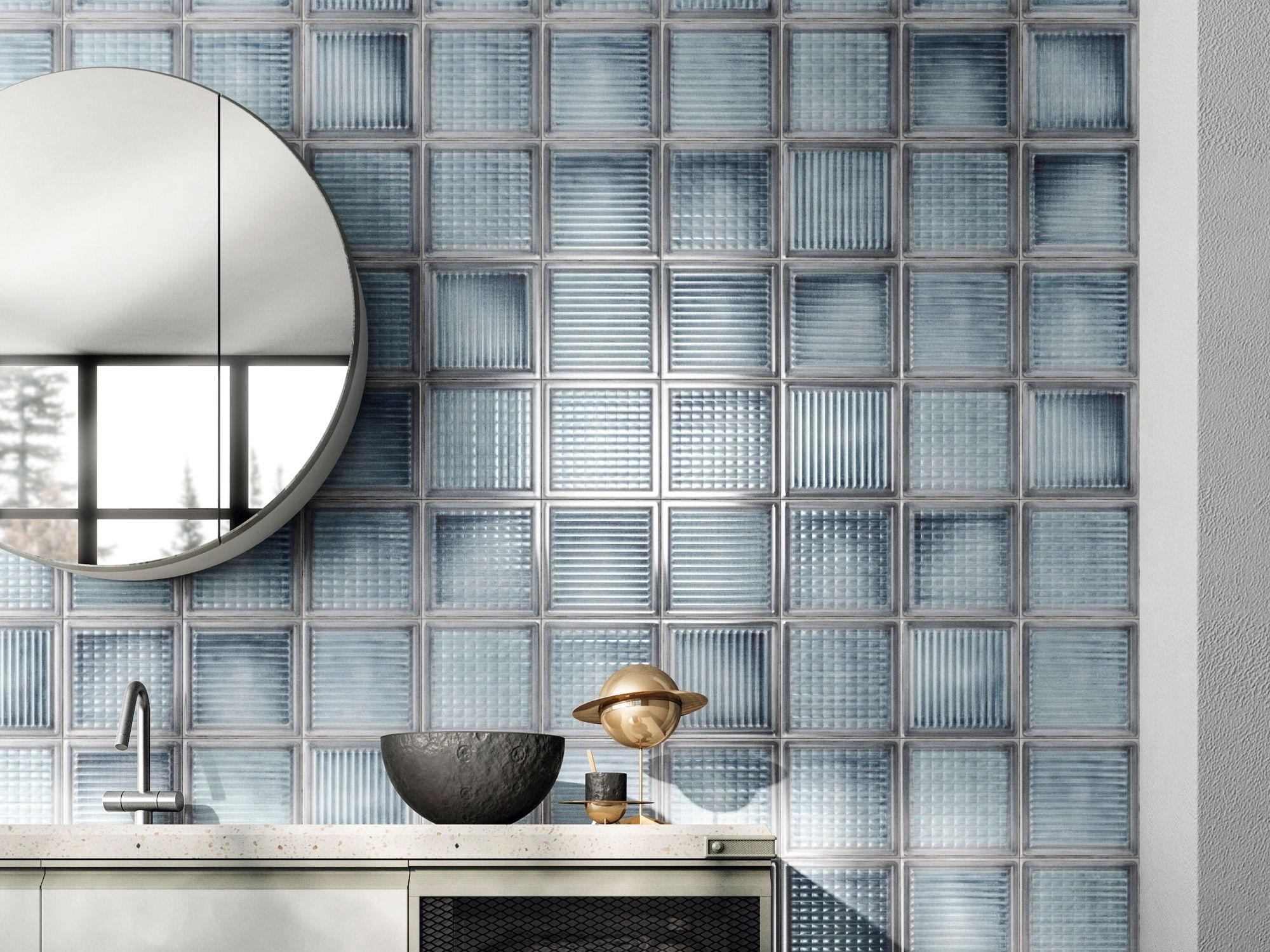 Облицовка керамогранита для интерьера с эффектом цемента IRIS Ceramica Diesel Living ARCH-00099346