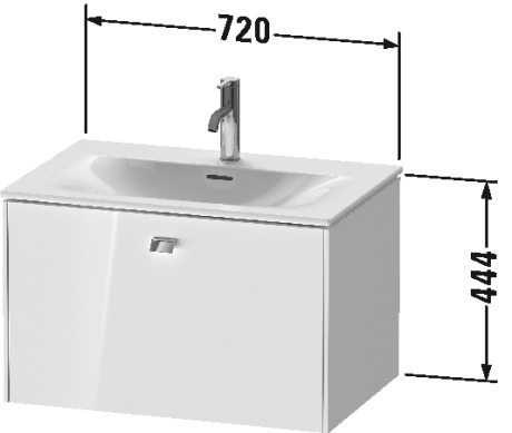 BR421100707 Тумбочка подвесная Brioso #BR4211 720 x 479 мм Бетонно-серый матовый декор Duravit - Вид №1