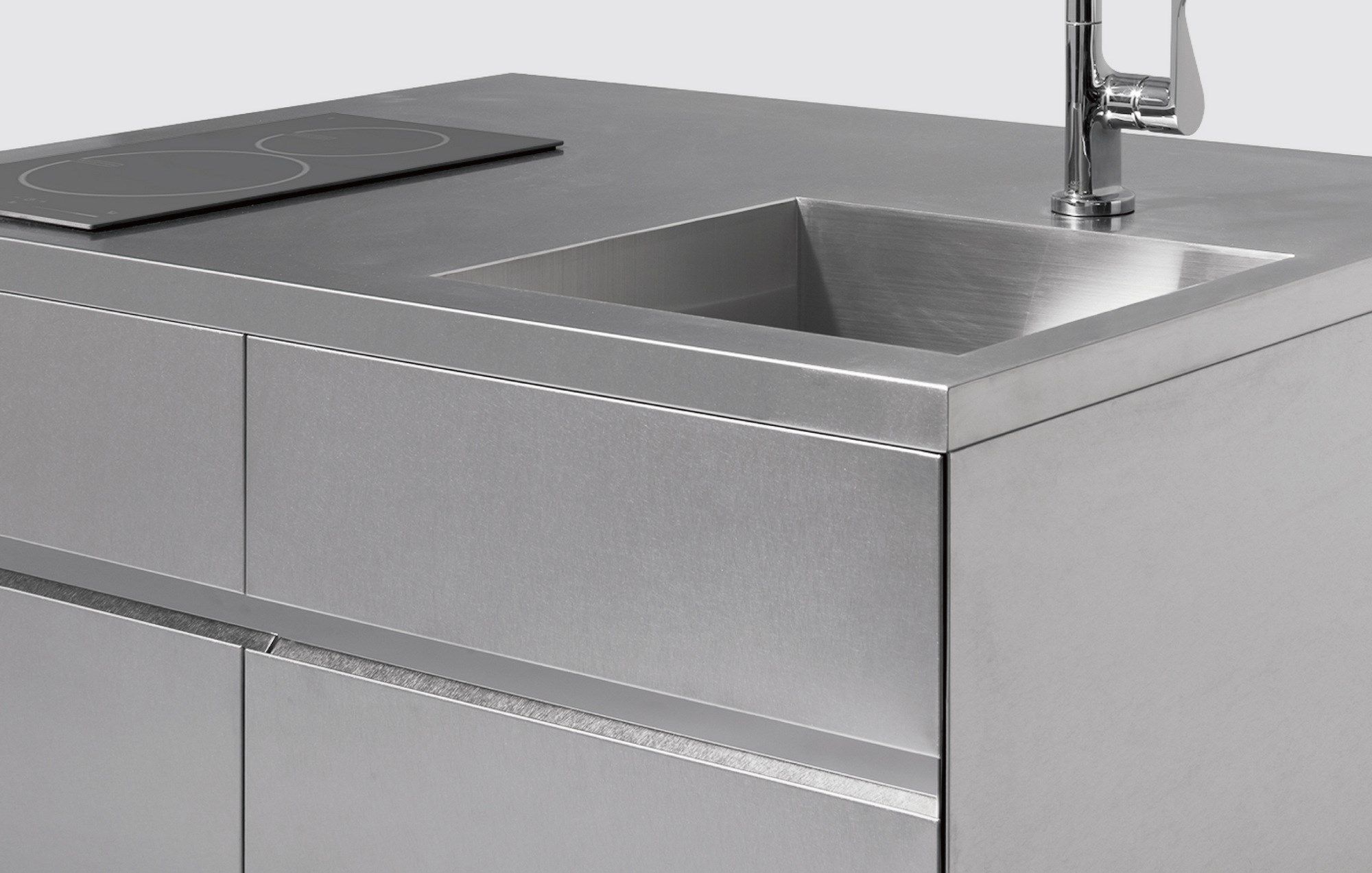 Мини-кухня из нержавеющей стали со встроенными ручками Miratap GRAD45 COMPACT ARCH-00085386 - Вид №4