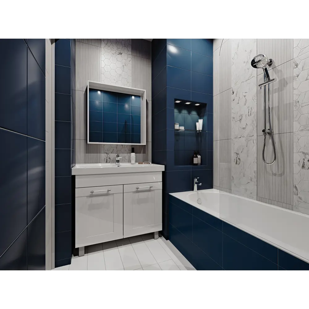 Плитка настенная Wave Tone 60x30 см 1.62 м2 цвет белый матовый BELANI STLM-2110288 - Вид №5