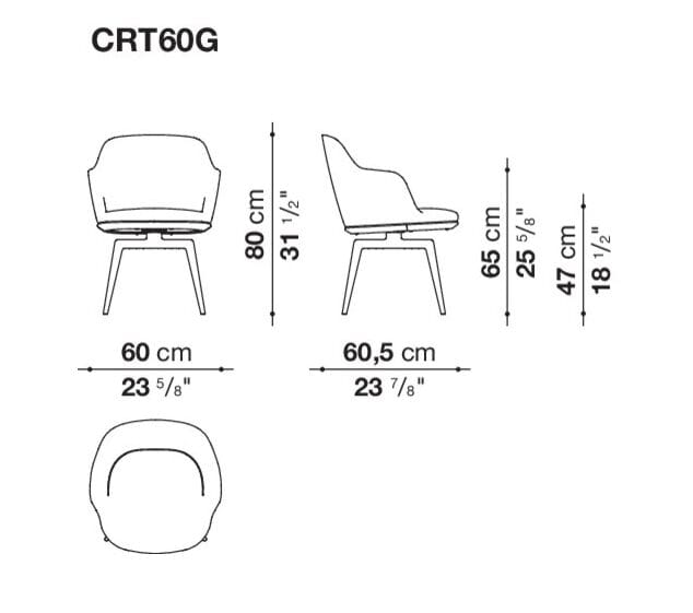 Тканевый поворотный стул с подлокотниками Maxalto Caratos ARCH-00151426 - Вид №2