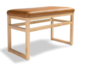 Кожаный низкий табурет