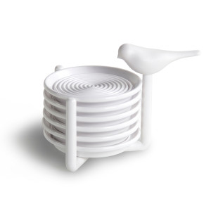 QL10303-WH Набор подставок под чашки sparrow, белый Qualy