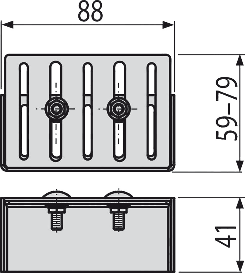 Заглушка для дренажных желобов 75 мм, оцинкованная сталь ALCAPLAST ADZP003 - Вид №2