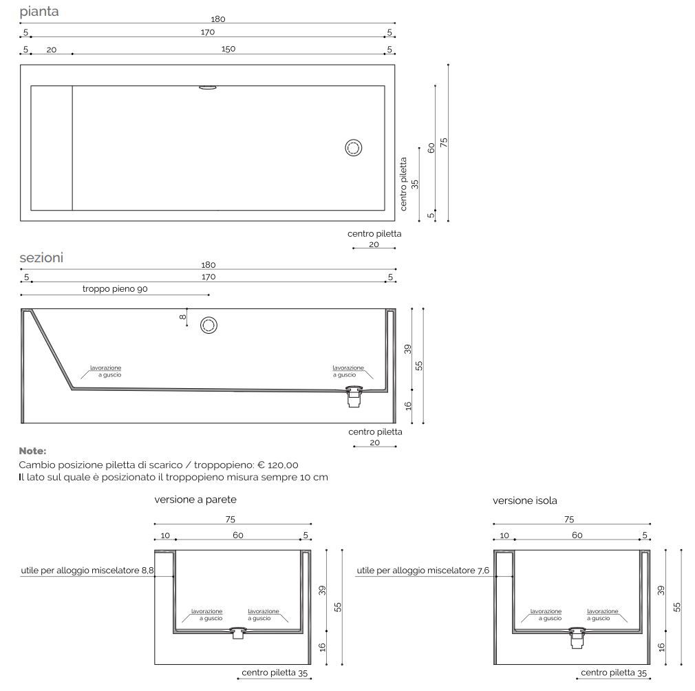 Прямоугольная ванна Corian® Acquapazza Corian ® elements ARCH-00013175 - Вид №3