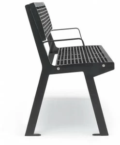 City Design Скамья стальная с подлокотниками со спинкой Noale Noale m