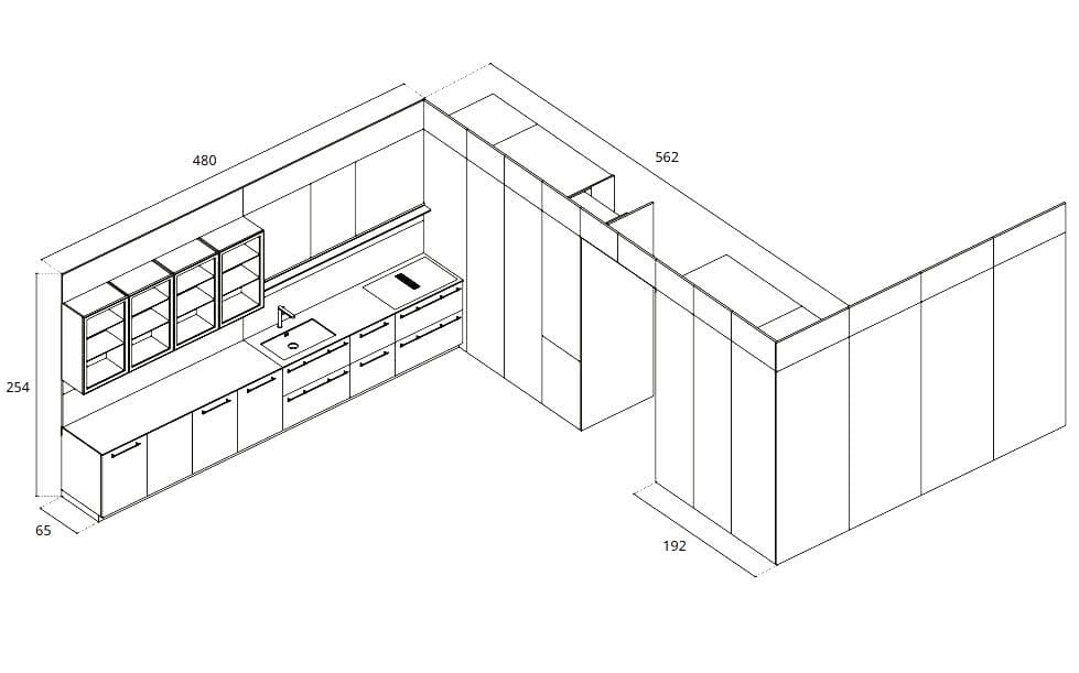 Встроенная кухня Febal Casa Modula ARCH-00033216 - Вид №60