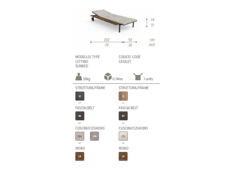 Лежак для сада с колесами Talenti Casilda ARCH-00059618 - Вид №4