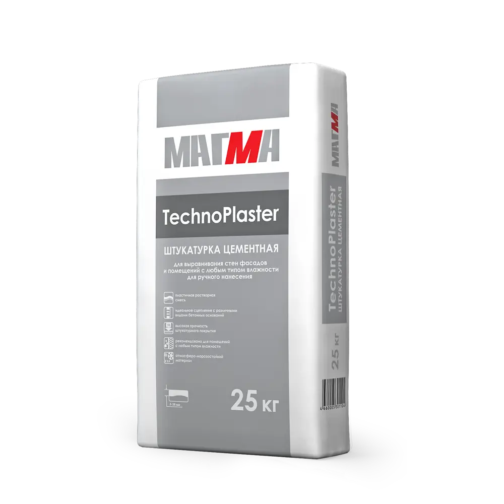 Штукатурка цементная Магма Techno Plaster 25 кг STLM-2019227