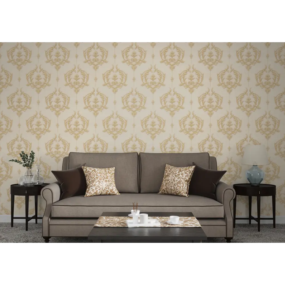 Обои флизелиновые Vog Collection Турецкий дамаск бежевые 1.06 м VV71061-12 STLM-2082381 - Вид №2