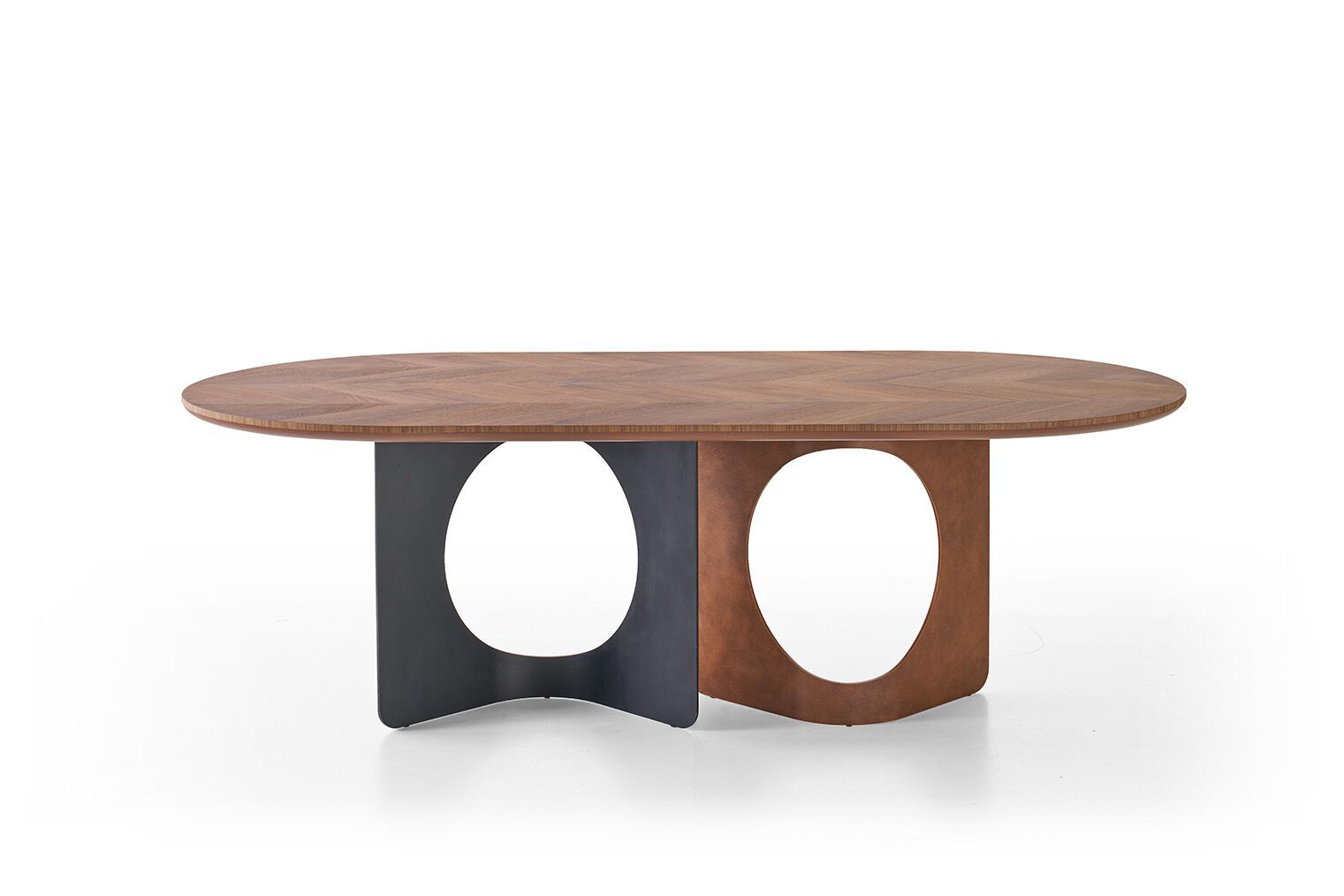 Стол с столешницей из ореха Canaletto Havana и окрашенной железной основой Modesign HOLE ARCH-00125849 - Вид №1