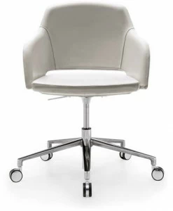 Sinetica Кресло для руководителя с регулируемой высотой из кожи с 5 спицами и низкой спинкой Captain