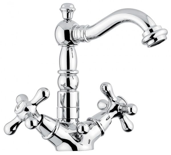 12615BR Смеситель Deco Old 12615 с донным клапаном для раковины, цвет бронза EMMEVI Decò old