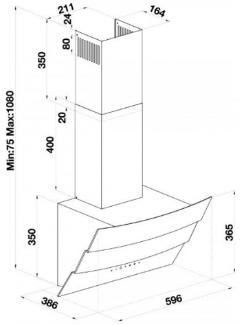 8164110 Вытяжка наклонная Beko HCA 62640 B черный/черный STDN-0040688 - Вид №12