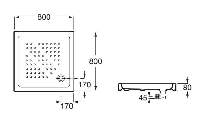 Керамический нескользящий квадратный поддон для душа Roca ITALIA 3740H ARCH-00024471 - Вид №3