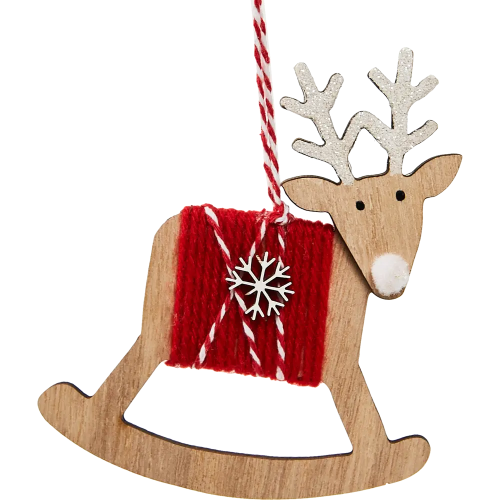 87036554 Елочная игрушка Олень 11x10 цвет красный STLM-0966095 Santreyd 