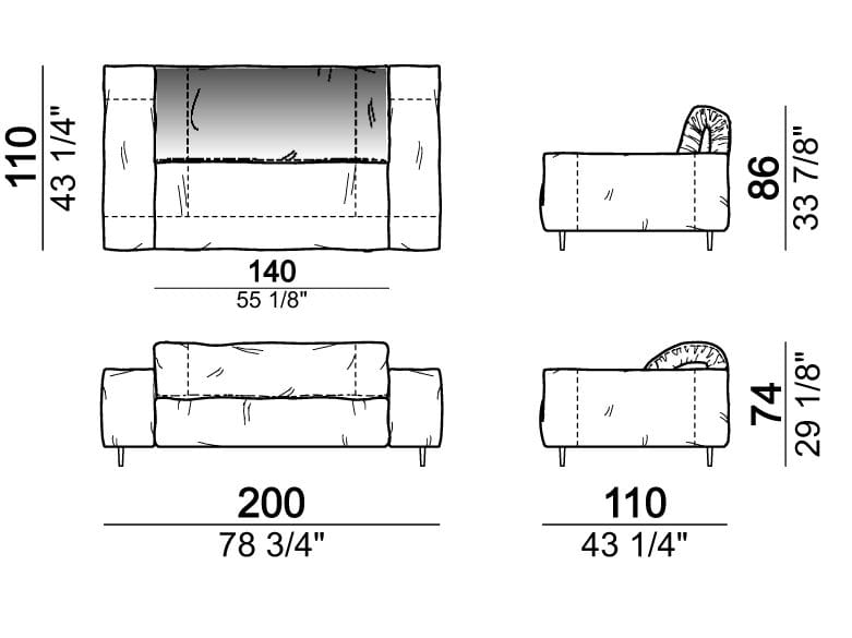 3-местный тканевый диван Arketipo CRAZY DIAMOND ARCH-00063265 - Вид №2