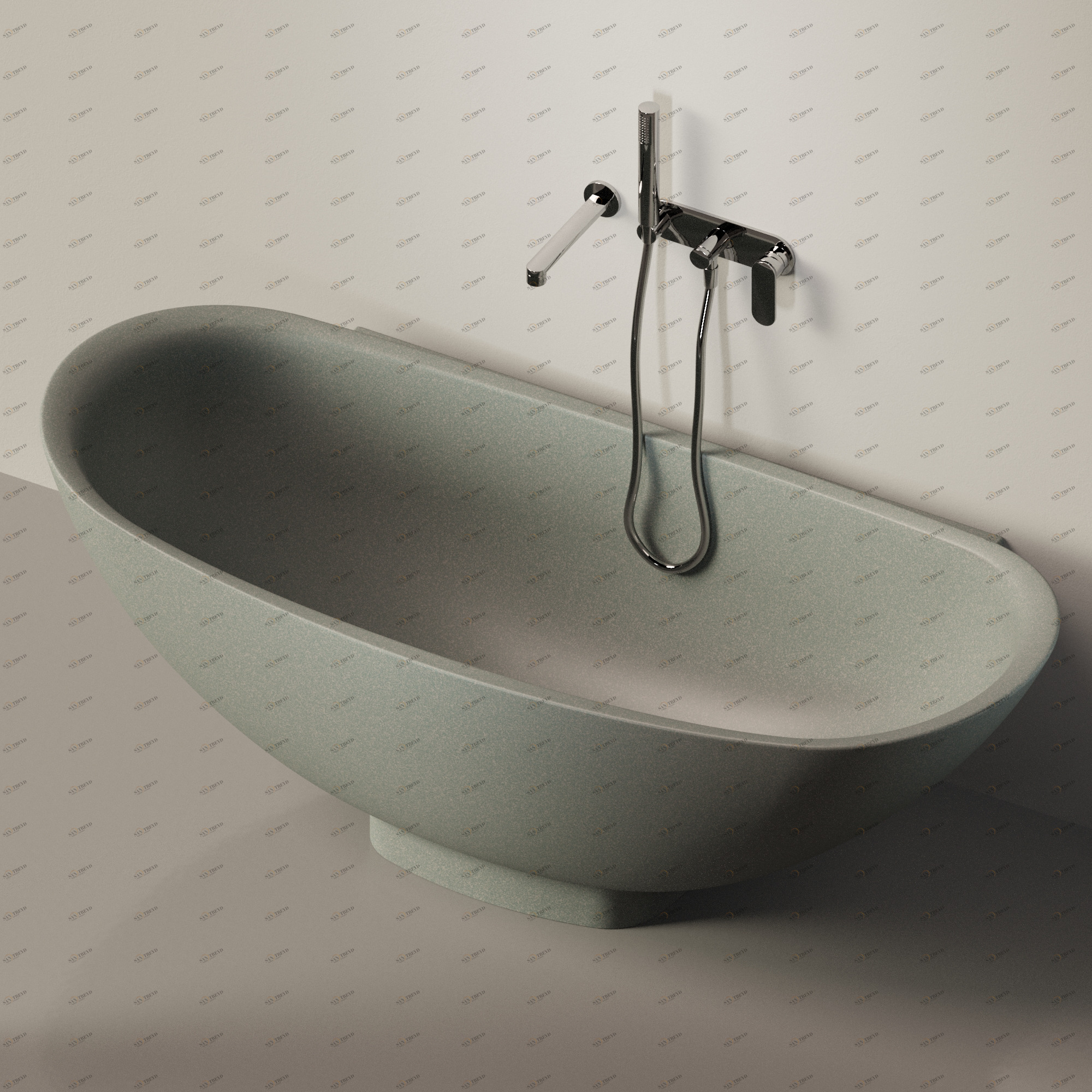 Flaminia IO e SI Ванна пристенная 165 см серая IOS70.7037 Ceramica Flaminia