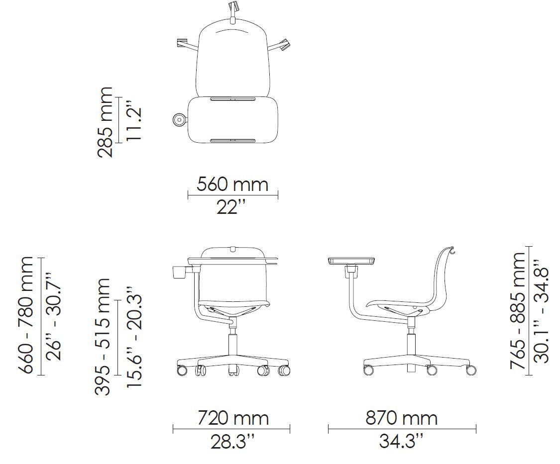 5-спицевое кресло для конференций с опрокидыванием Howe SixE ARCH-00085235 - Вид №4