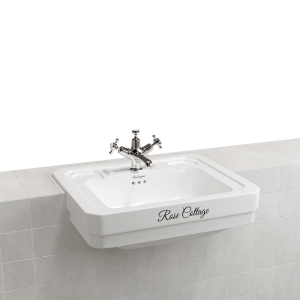 Burlington Bespoke Полувстраиваемая раковина Bespoke Script в эдвардианском стиле 58см с 1 отверстием под смеситель B12 1TH SCR