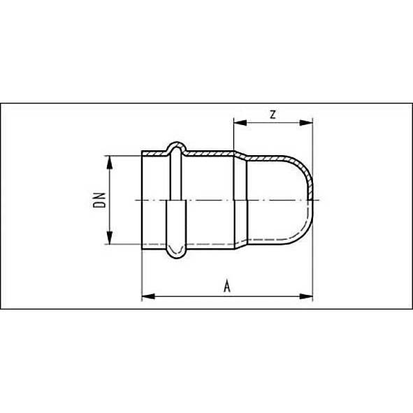 61830142 SANHA 18301 пр.-фит. нерж., упл.фитон заглушка ВПр 42 мм  - Вид №1