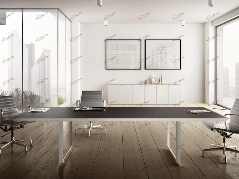 IFT Прямоугольный стол для переговоров из алюминия и дерева 45/90 sun-id-1487921