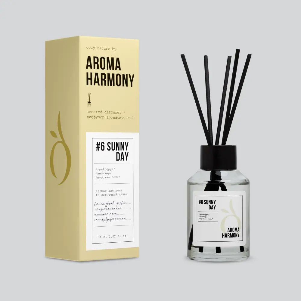 Диффузор Aroma Harmony №6 Sunny Day 100 мл - освежающий аромат грейпфрута и морской соли 89435465 STLM-1578950