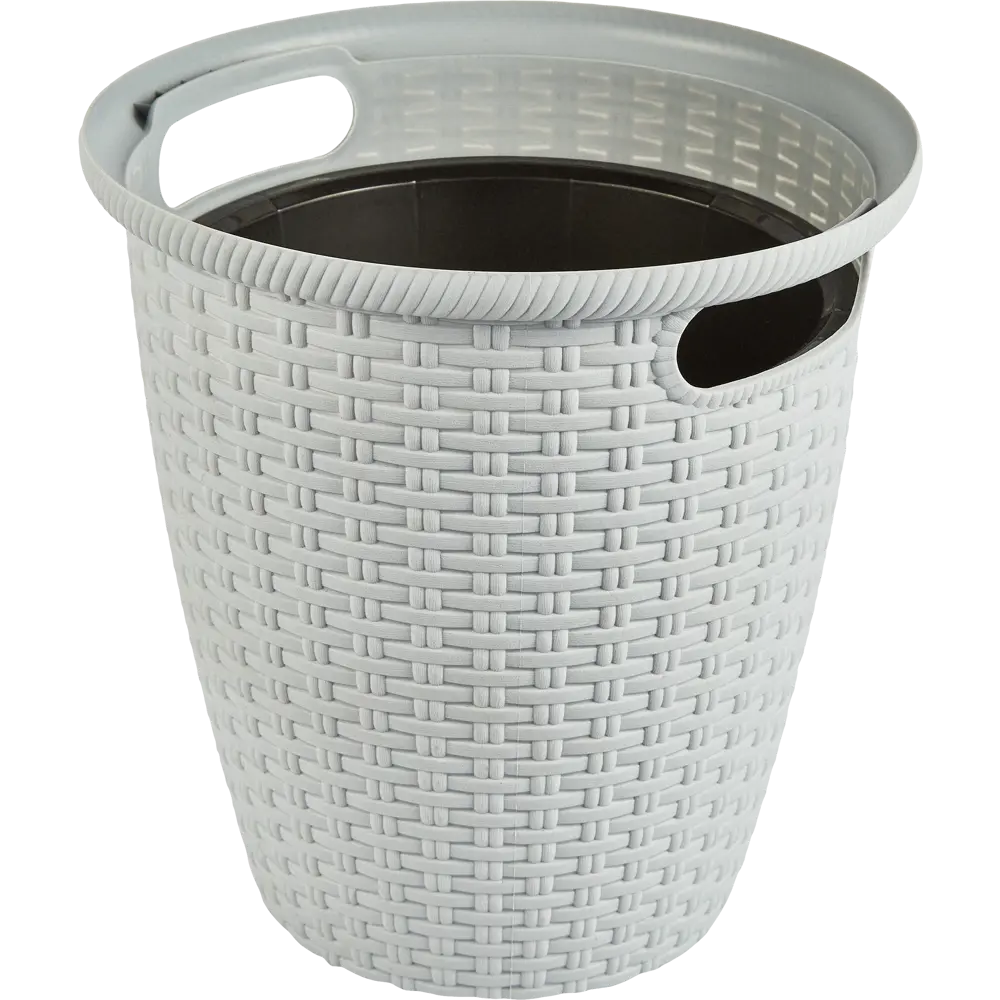 Кашпо для цветов Ingreen Rattan ø26.6 см v10 л пластик серый STLM-2199093