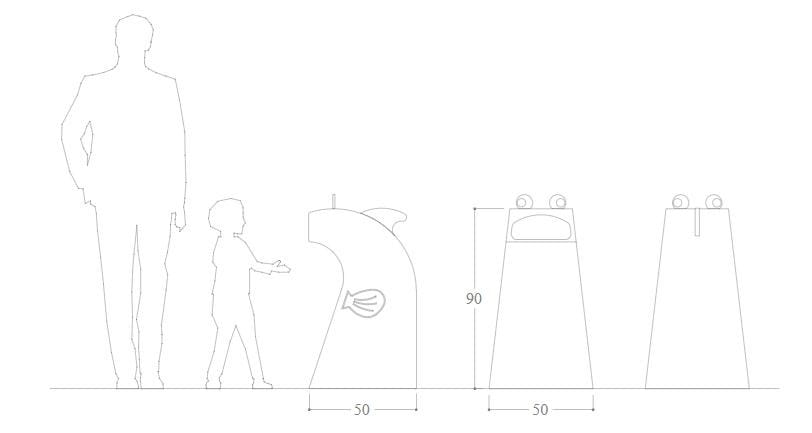 Корзина для мусора из оцинкованной стали DIMCAR NINO IL PESCIOLINO ARCH-00031121 - Вид №2