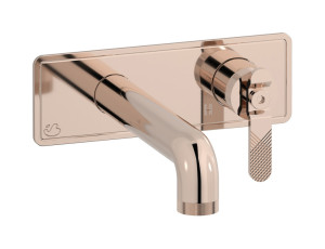 Встроенный в стену смеситель для раковины на 2 отверстия в комплекте с донным клапаном WE ARE IB b2206rs Rose Gold Bold