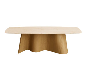 Прямоугольный обеденный стол из дерева и мрамора