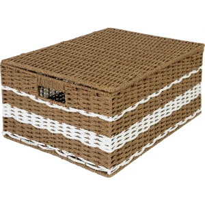 Корзина с крышкой Storidea HXL21.342 L 33x21x45 см 31 л бумага цвет коричневый 82896021 STLM-2134379