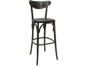 Деревянный табурет с подставкой для ног со спинкой