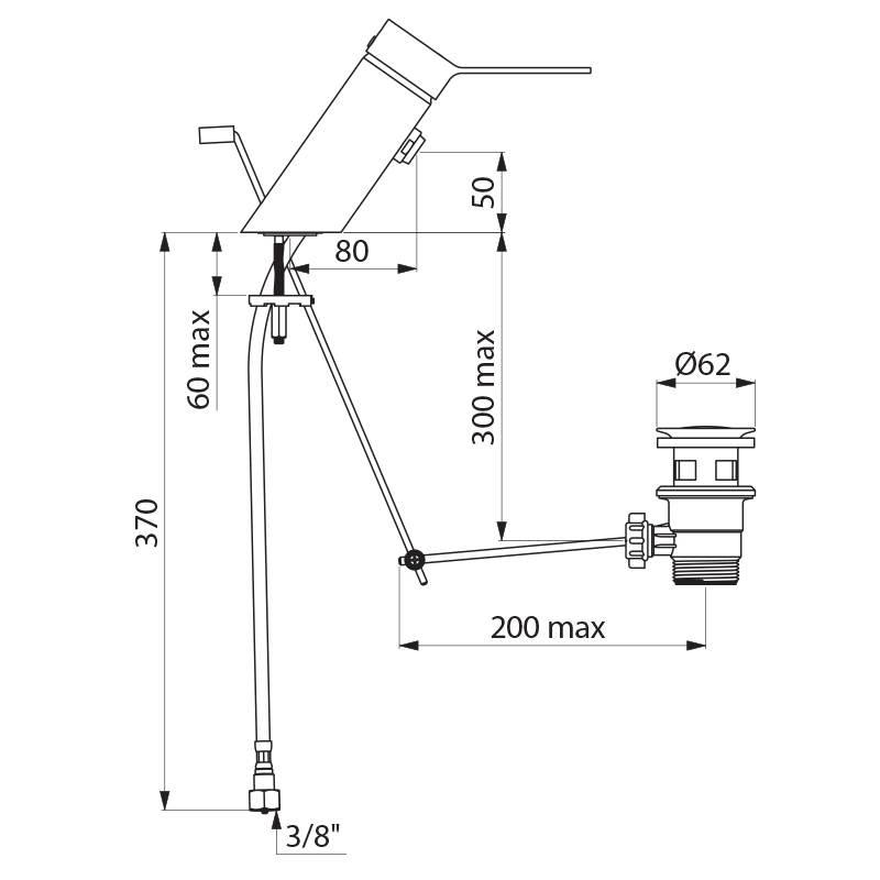 2620MINI Механический смеситель для раковины BIOSAFE DELABIE  - Вид №1