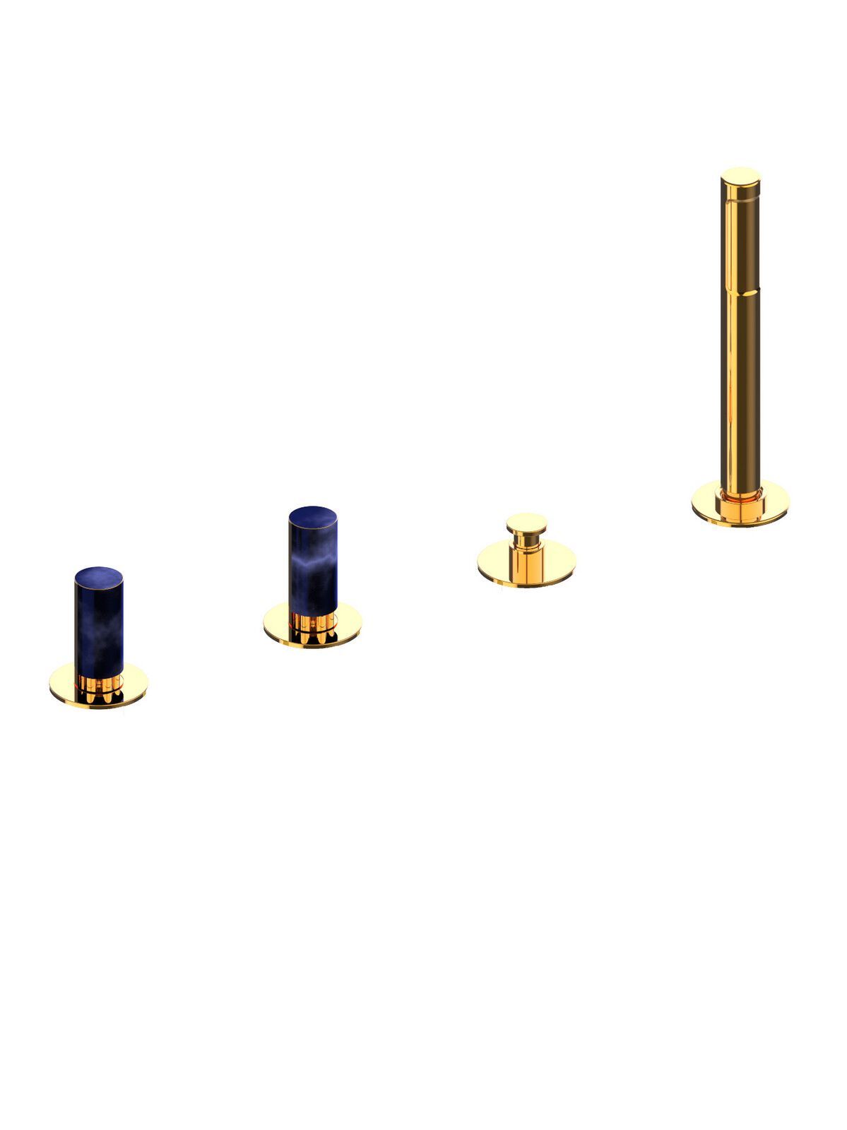 Смеситель для ванны с 4 отверстиями и ручным душем Rubinetterie Frattini Pepe XL ARCH-00026690 - Вид №11