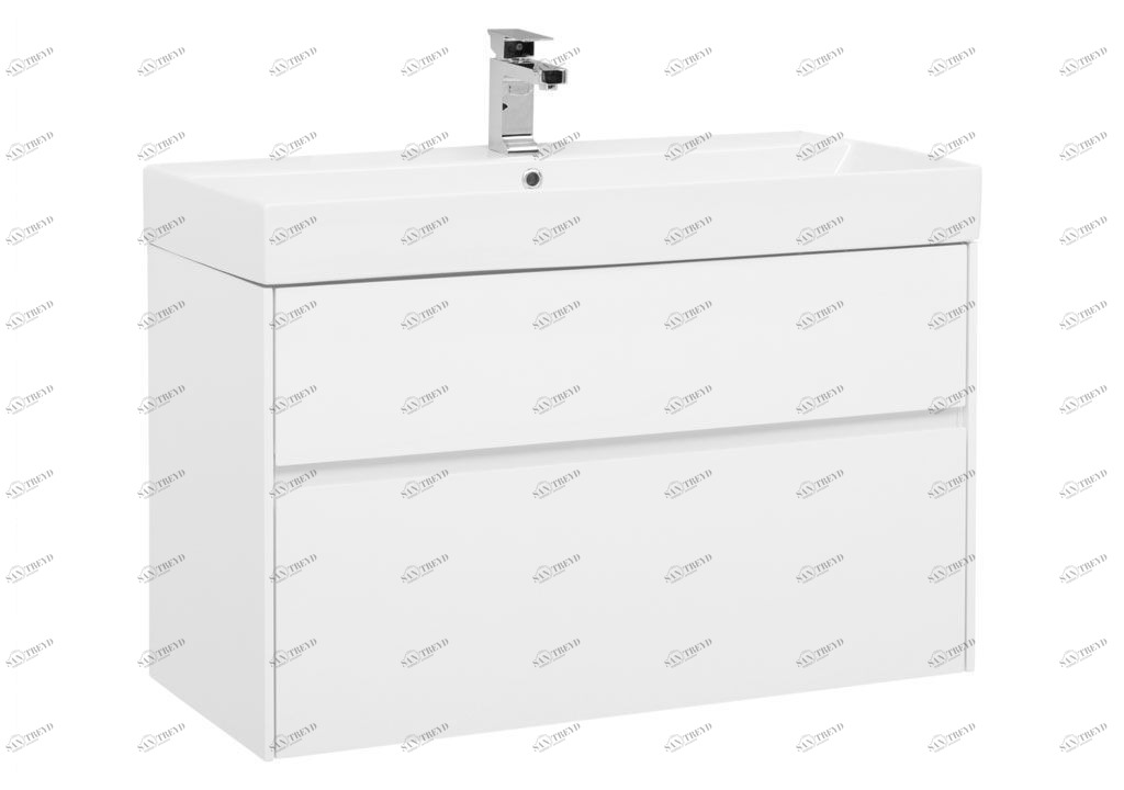 Тумба с раковиной Aquanet Бруклин 100 белый 00203961