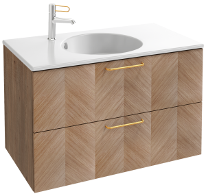 EB2523-R8-NR4 Тумба под столешницу 90 см, 2 ящика, золотая ручка JACOB DELAFON ODÉON RIVE GAUCHE