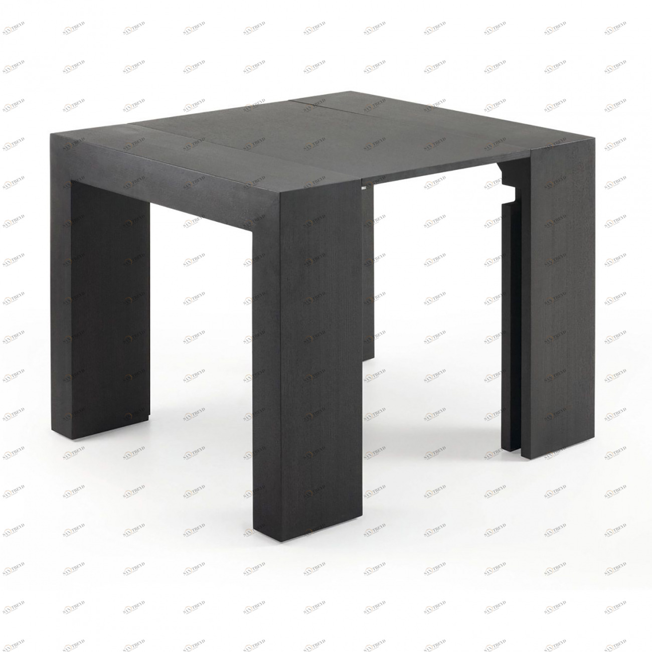 Обеденный стол раздвижной квадратный коричневый шпон 45-200 см Penta BARCELONA DESIGN  147028 Черный 