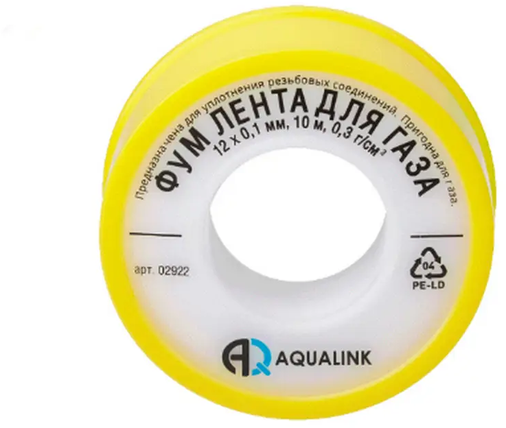 91514940 Фум лента для газа Aqualink 12 мм 10 шт. STLM-0802104