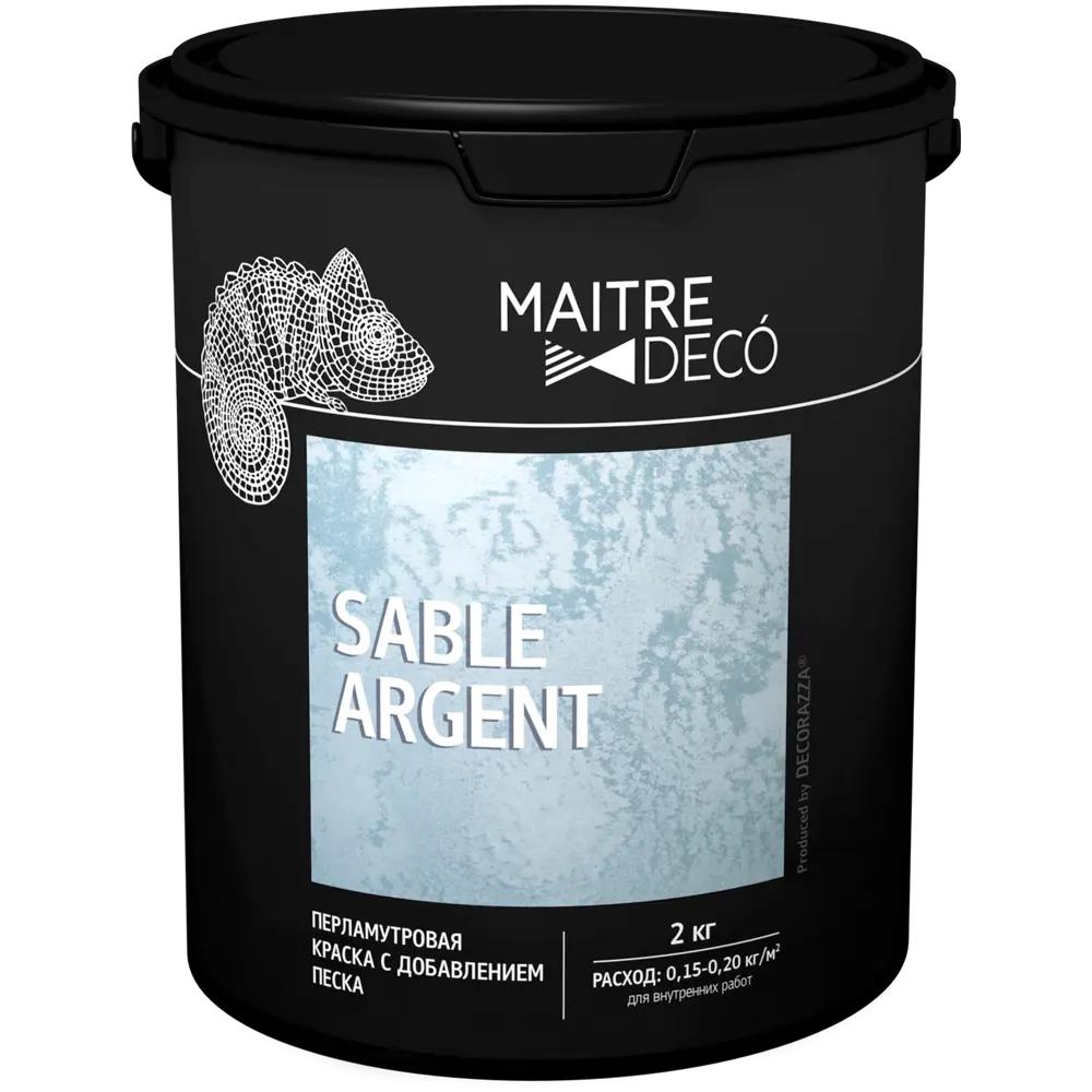 MAITRE DECO Sable Argent - декоративная краска с серебристым эффектом песка 2 кг 89149800 STLM-0079131