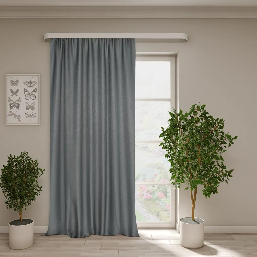 Горжель - штора на ленте 200x280 см серого цвета для гостиной 89422754 Santreyd STLM-1584224