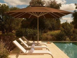 Моторизованный алюминиевый зонтик и акриловая ткань