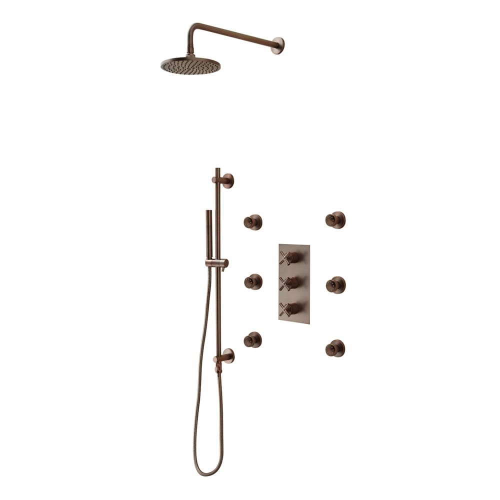 Набор для душа из латуни с отдельными розетками Fontana Showers FS17-BRONZE ARCH-00093015 - Вид №2