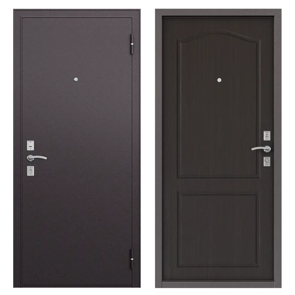 Дверь металлическая Стеф, 960 мм, левая, цвет орех тёмный TOREX STLM-2092573
