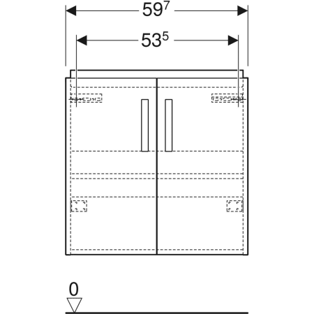 501.926.42.1 Шкафчик для pаковины Geberit Renova Compact, с двумя дверями Geberit  - Вид №3